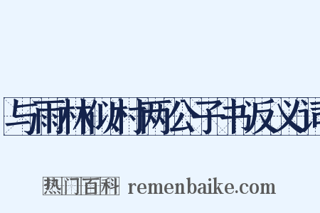 与雨林似村两公子书反义词是什么意思的图片